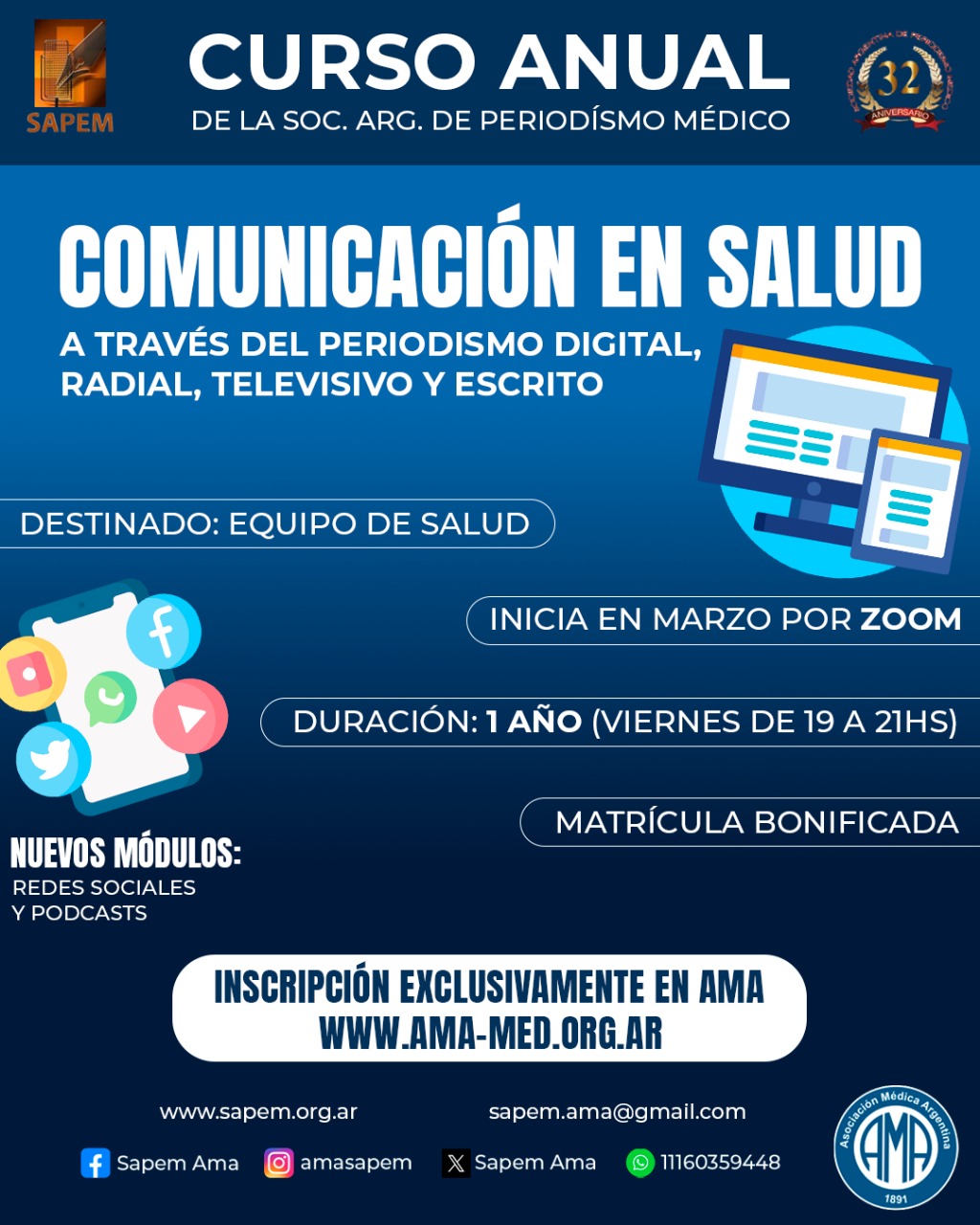 Curso de Periodismo Médico y Temas de Salud 2026